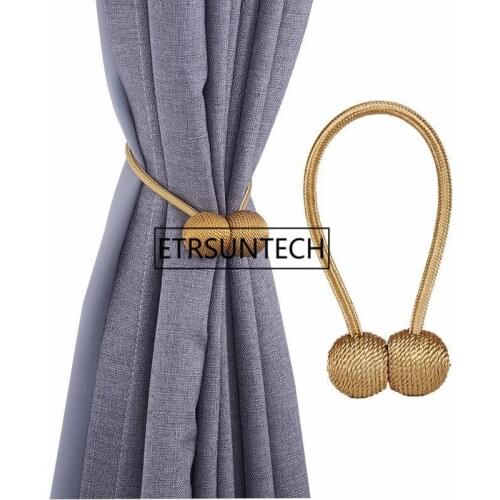 50pcs Curtain Magnetic Buckle Textile Ball Holder Window Curtain Long Rope Magnetic Clips Curtain Home Decorative