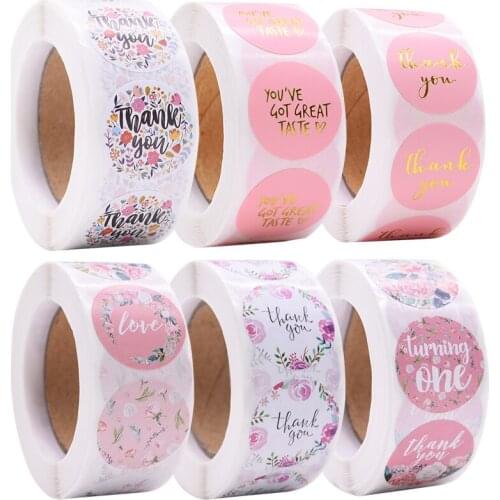Gift Sealing Stickers 500pcs Thank you Love Design Diary Scrapbooking Stickers Festival Birthday Party Gift Decorations Labels