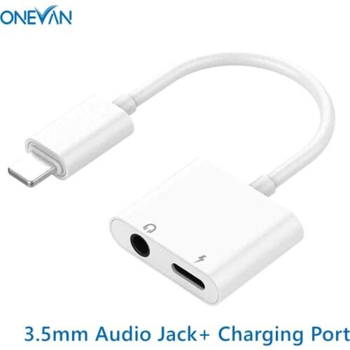 Audio-Adapter 3.5mm jack Earphone Audio Splitter OTG Adapter Charging Cable For iPhone X XS Max XR 6 7 8 iPad Listen Music