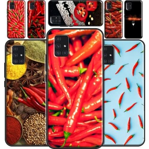 Red Pepper Pattern Case For Samsung A40 A10 A50 A70 A71 A51 Coque For Galaxy A20e A21S M21 M31 M11 Cover
