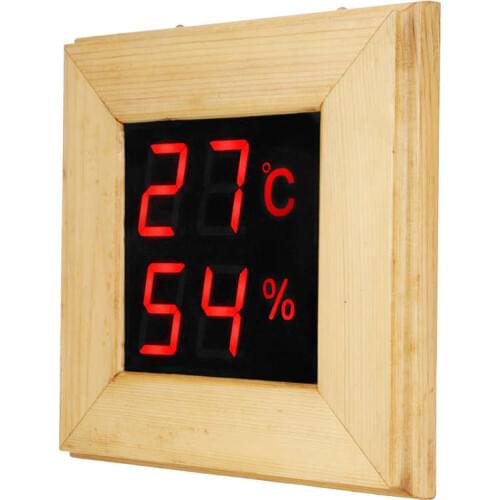 Wooden Sauna Digital Thermometer Hygrometer Wood Durable Thermometer Display for Spa Sauna Room Accessories