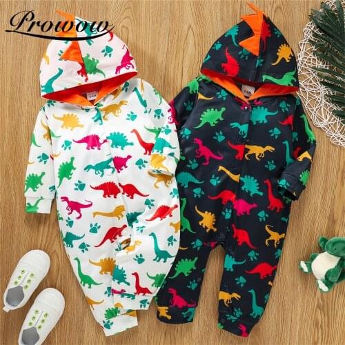 Prowow Dinosaur Baby Boy Clothes Cartoon Cute Newborn Jumpsuit For Kids Boys Clothing Long Sleeve Babys Rompers Toddler Costume