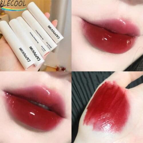 ELECOOL 6 Colors Lip Glaze Lip Gloss Glitter Dyed Liquid Lipstick Lip Oil Red Lips Tint Care Makeup Long Lasting Moisturizing