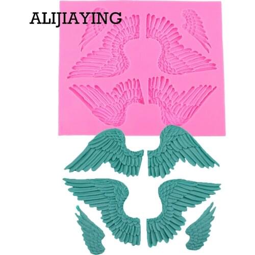 M0475 1Pcs Hot Sugarcraft big angel Feather Silicone mold fondant mold cake decorating tools chocolate gumpaste mold