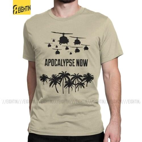 Apocalypse Now T-Shirts for Men Cotton T Shirt Vietnam War Kilgore Helicopter Movie Marlon Brando Short Sleeve Tees Graphic Tops