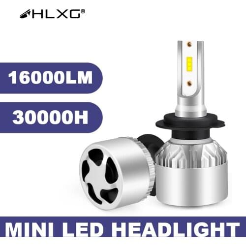 HLXG H4 LED 16000LM 6500K 4300K 8000K H7 H8 H16 bulb mini H11 HB4 HB3 H1 9005 9006 lampara led Auto CSP car headlight Fog light