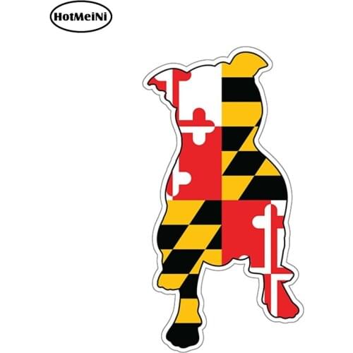 HotMeiNi 13cm x 6.3cm B4B MD Pittie Maryland Flag in Pit Bull Vinyl Car Stickers Car Styling Waterproof Decal Motor Car Decor