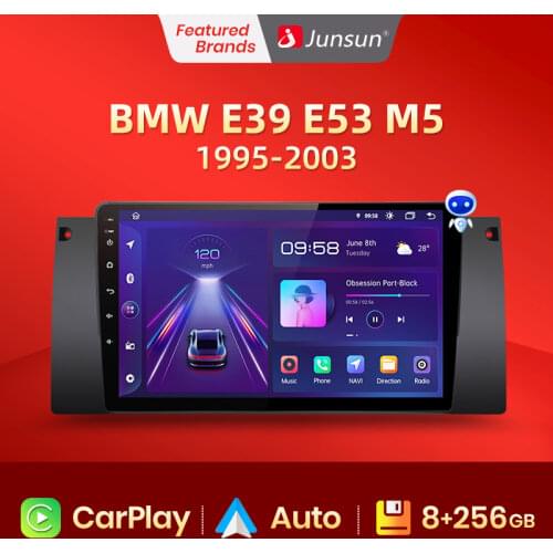 Junsun V1 pro Car Radio with screen Multimedia Video Player For 5 Series BMW E39 X5 E53 Android Auto CarPlay 2 din DVD