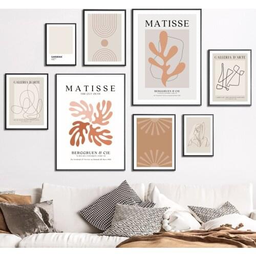 Matisse Gardenia Line Geometry Abstract Wall Art Canvas Painting Nordic Posters And Prints Wall Pictures For Living Room Decor