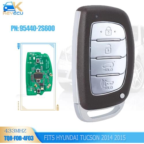 KEYECU 954402S600 433MHZ 7953A Aftermarket 4 Button Smart Remote Car Key Fob Key for Hyundai Tucson 2014 2015 P/N: 95440-2S600