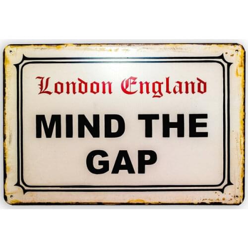 Mind The Gap Underground London Vintage Metal Sign Home Garage Workshop Studio