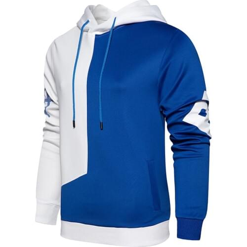 Mens Pullover Hoodies Hooded Sweatshirt Patchwork Top Casual Hoody With Kanga Pocket