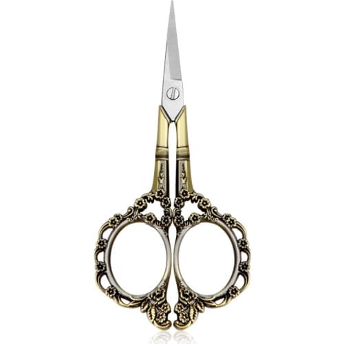 Nail sticker scissors nail tools retro carved stainless steel scissors eyebrows cut nails antique design vintage scissors