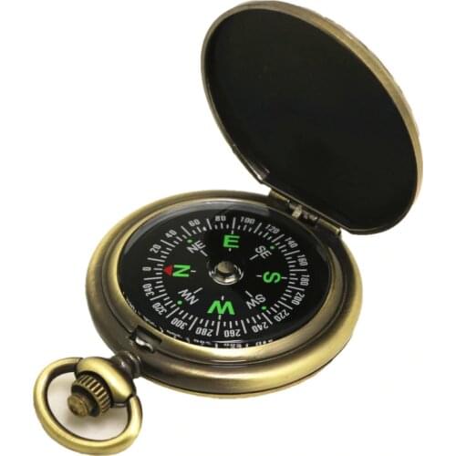 2020 New Vintage Bronze Compass Pocket Watch Design Outdoor Hiking Navigation Kid Gift Vintage pocket watch compass