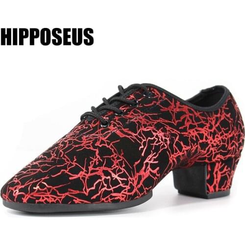 New Modern Dance Shoes Rubber Sole Unisex Latin Salsa Tango Tango Ballroom Party 3/5cm Square Heels for Men/Women In Stock