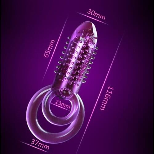 Silicone Vibrator Double Ring Male Longer Lasting Sex Crystal Vibrators Cockring Penis Sex Rings Vibrating Sexy Toys for Men