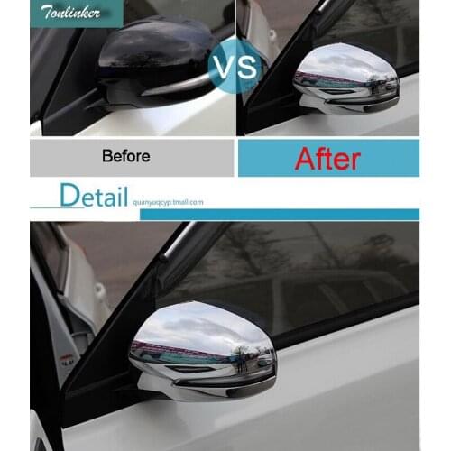 Tonlinker Cover Case Stickers for SUZUKI vitara 2016 Car Styling 2 PCS ABS Chrome Exterior rear view mirror bright frame