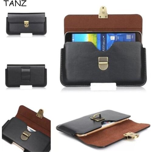 TANZ Universal Leather Belt Clip Phone Pouch Bag for iPhone 7 6 6S Plus 5S SE Vintage Case for Samsung Galaxy S8 S7 S6 S5 S4 S3