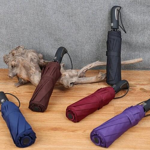 Windproof Automatic Umbrella Folding Umbrella Mens Business Umbrella 10Ribs Windproof Business Family Umbrella Sun Parasol