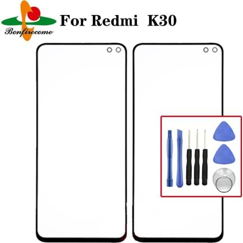 K30 Outer Screen For Xiaomi Redmi K30 Front Touch Screen Outer Panel LCD Display Screen Out Glass Cover Lens Replace Parts