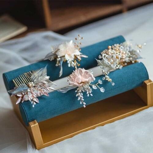 Headpieces Flower Leaf Hair Combs Pins Gold Bridesmaids Brides Hairpins Headdress Wedding Accessories Bridal Jewelry