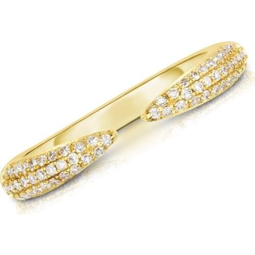 24 gold-plated silver Finger Rings For Women Open Crystal CZ Charm Rings Wedding Jewelry 2021 Trend Bague Femme Anillo A30