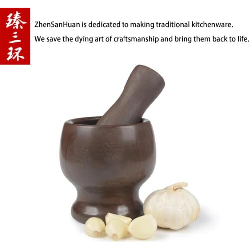 ZSH Natural MuYu Stone Mortar and Pestle Solid and Durable Crusher