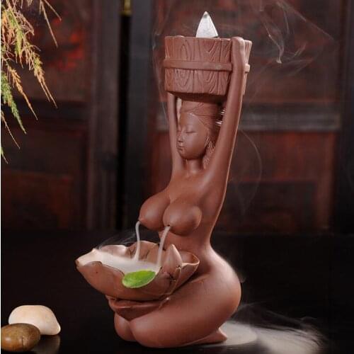 10PCS/LOT Creative Purple Clay Backflow Incense Burner Sandalwood Ceramic Censer Tea Decoration Home Decoration Incense Holder