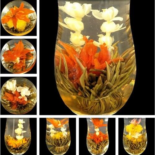 140g 16 Kinds of Handmade Blooming Flower Tea China Ball blooming flower herbal tea Artistic the tea for health care products