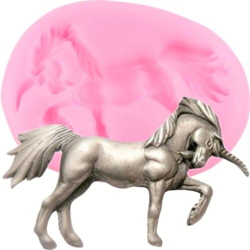 3D Unicorn Silicone Mold Candy Clay Fondant Molds Cupcake Topper Cake Decorating Chocolate Gumpaste Moulds DIY Baking Mould