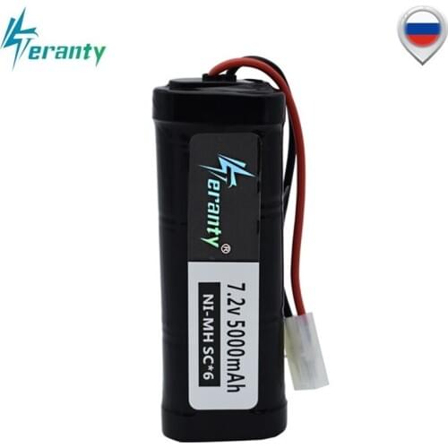 7.2v Battery 5000mAh SC*6 Cells Ni-MH Battery Pack with Tamiya Discharge Connector Kep-2p Plug for RC Racing Cars Boats Aircraft
