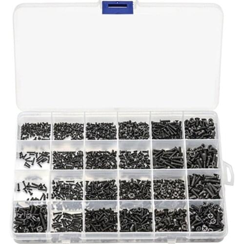 720Pcs Countersunk Flat Head Mini Screw Set M1.4 M1.7 M2 M2.5 M3 Carbon Steel Computer Notebook Laptop Screws Kit