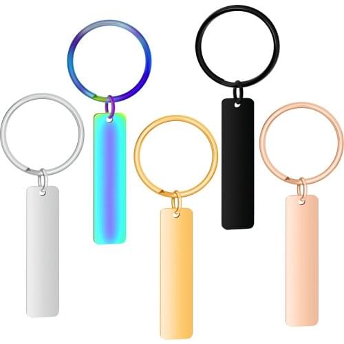 10pcs/lot Blank 304 Stainless Steel Key Chain Ring 5 colors Accessory for Personalized Jewelry Making SP031