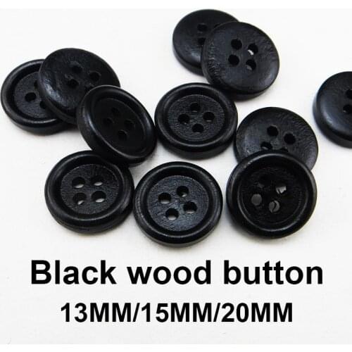 100PCS 13-20MM black wooden buttons 4holes coat sunflower button garment boots sewing MCB-k01