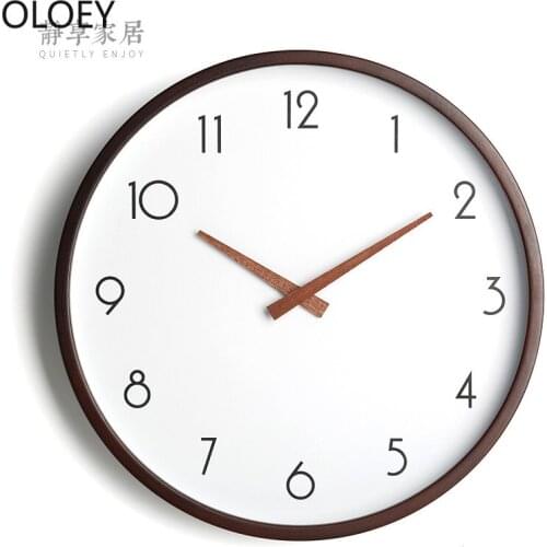 Nordic Wood Wall Clock Modern Design Living Room Silent Clocks Mechanism Bedroom Kitchen Office Horloge Mural Home Decor Clocks