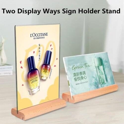 A5 Two Use T-Shape Double Sided Clear Acrylic Sign Holders Stand Tabletop Document Menu Holder Paper Display Stand