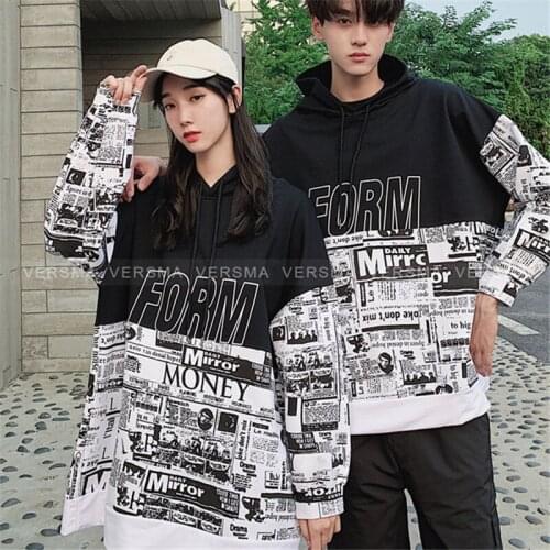 VERSMA Japanese Style Print Swag Rap Rock T Shirt Men Women Hip-Hop Streetwear Oversized Long Sleeve Men T Shirt Drop Shipping