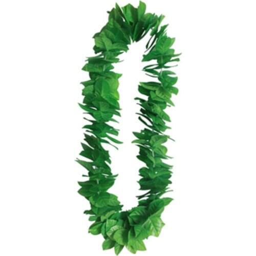 Hawaii Leis Leaves Necklace Garland Women Girls Hawaiian Hula Dance Dress Decor Wreath Tropical Party Favors Christmas
