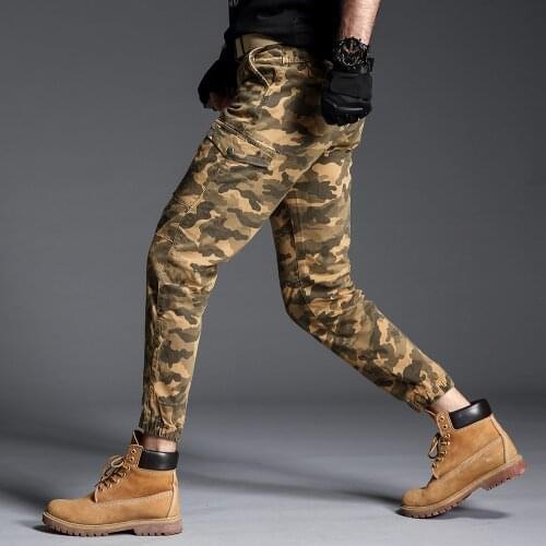 Tide brand camouflage overalls for men multi-pocket slim and comfortable joggers men cotton breathable cargo pants men