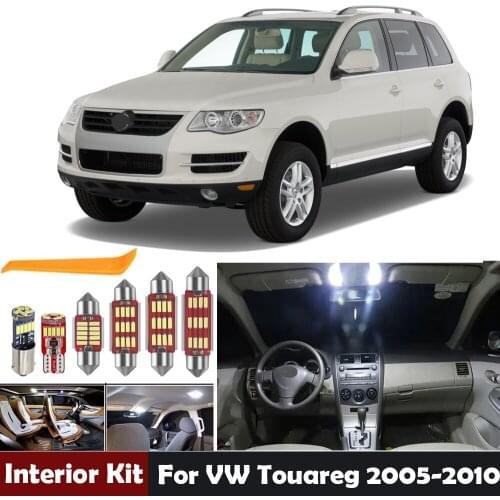 16Pcs Led Bulbs Car Interior LED Lighting Kit For VW Volkswagen Touareg 2005-2010 Map Dome Trunk Step Courtesy Lamp