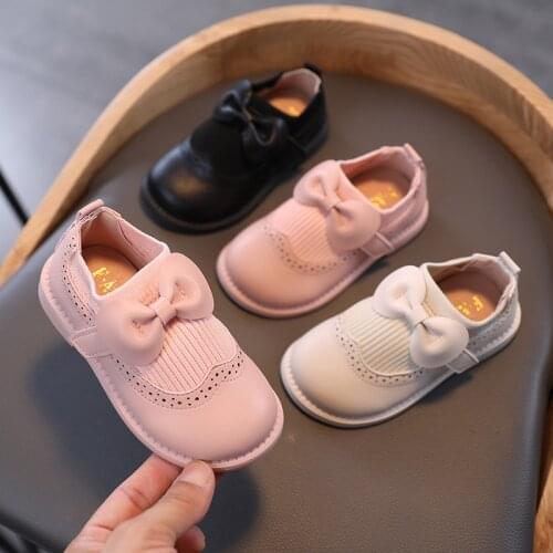 Baby Girl Leather Shoes Soft Bottom Baby Toddler Shoes Bow Girl Princess Shoes 2020 New Style Childrens Small Shoes