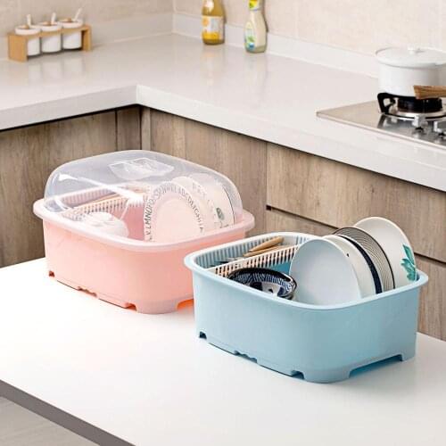 Cupboard Kitchen Drainage Dish Rack With Lid Tableware Storage Dish Rack Drip Storage Shelves Kitchen Drying Rack