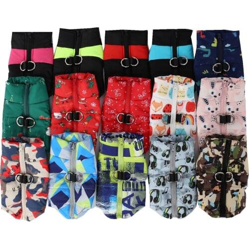 Pet Coustomes Dog Clothes Warm Jacket Blue Skull Butterfly Camouflage Pet Coat Teddy Cat Clothes