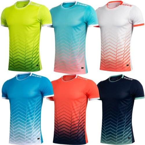 Men orange short sleeve sports t-shirt with round collar adult blue running shirt kids sport jerseys customized name