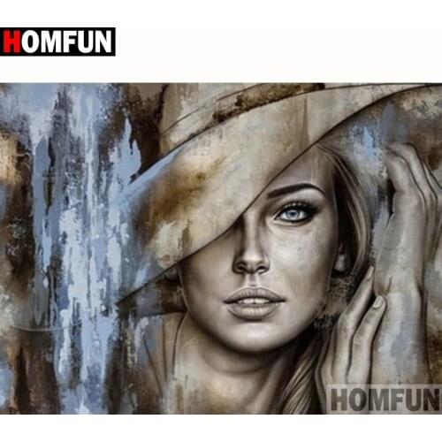 HOMFUN Full Square/Round Drill 5D DIY Diamond Painting "Beauty character" Embroidery Cross Stitch 5D Home Decor Gift A18365