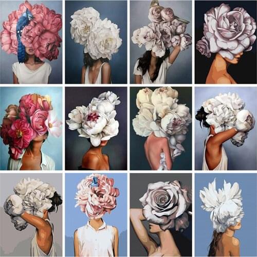 DIY Diamond Painting Woman Flower Full Square Drill Diamond Embroidery Kit Mosaic Art Home