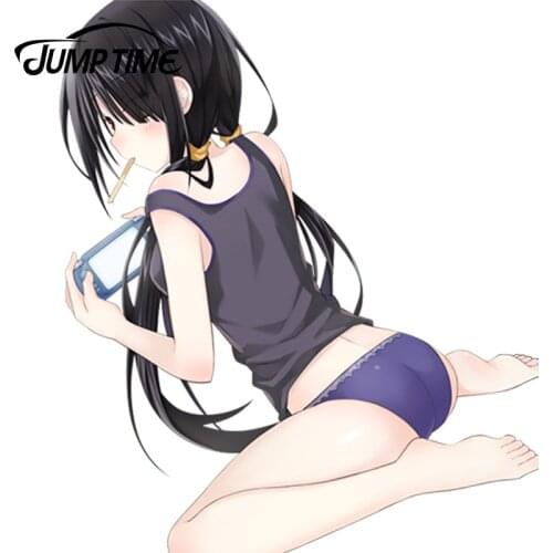 JumpTime 13cm x 11.6cm Car-Styling Vehicle Sexy Anime Tokisaki Kurumi Creative Car Stickers Waterproof Accessories