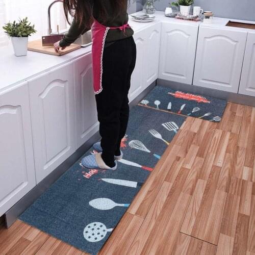 PVC Non-Slip Kitchen Mat Modern Rugs Hallway Balcony Printed Carpet Entrance Doormat Home Decoration Can Custom Image Size