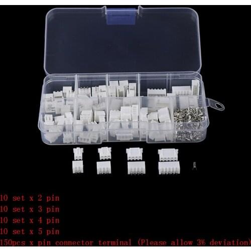 JST-XH Kit 2/3/4/5Pin XH2.54MM Terminal Housing PCB Header Wire Connectors 150PCS/Box