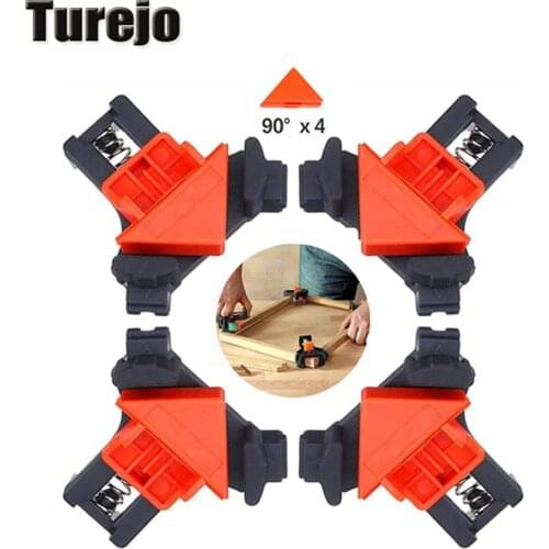 4PCS Adjustable 90 Degree Right Angle Clamp Fixing Clips Picture Frame Corner Clamp Woodworking Hand Tool Angle Clamp Pipe Clamp